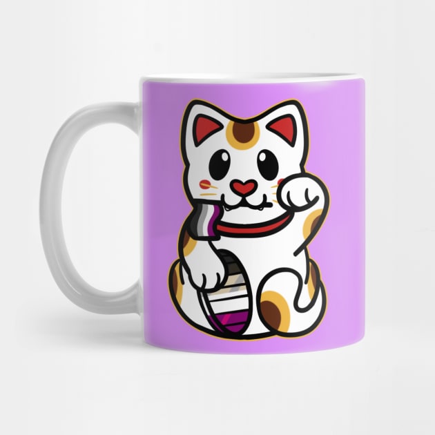 LGBTQ+ Pride Lucky Cat - Asexual by leashonlife